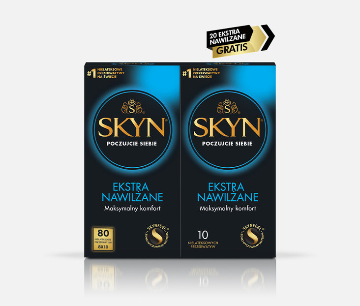 Zestaw SKYN® Ekstra Nawilżane 80 szt. + 20 szt. GRATIS Zestaw SKYN® Ekstra Nawilżane 80 szt. + 20 szt. GRATIS