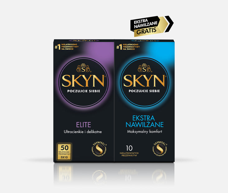 Zestaw 50 szt. SKYN® Elite + 10szt. SKYN® Ekstra Nawilżane GRATIS Zestaw 50 szt. SKYN® Elite + 10szt. SKYN® Ekstra Nawilżane GRATIS
